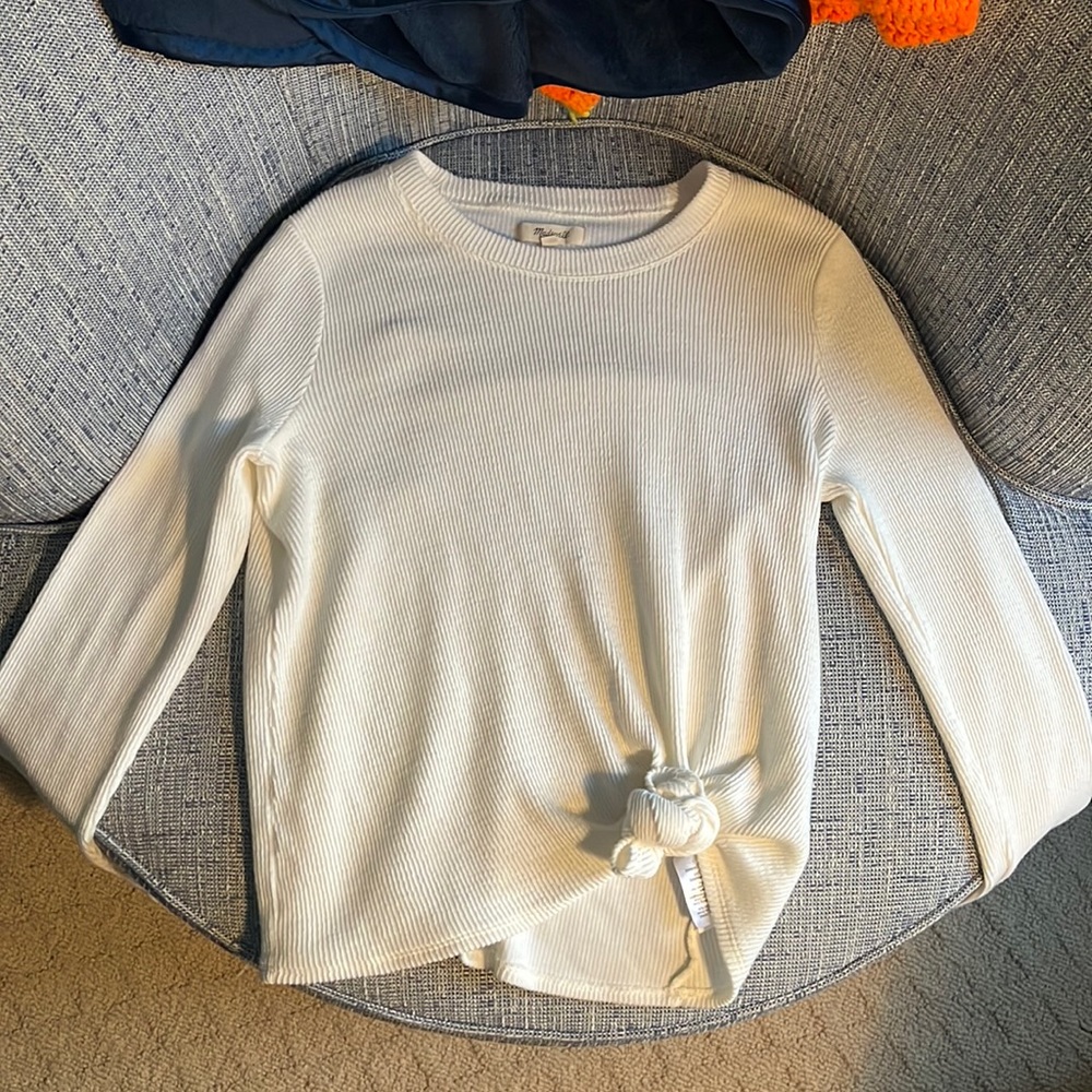 Madewell front tie shirt